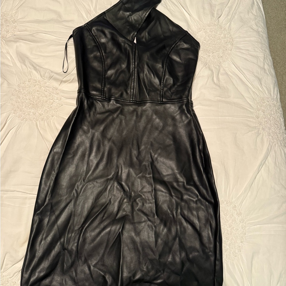 Heartloom Black Leather Look Dress